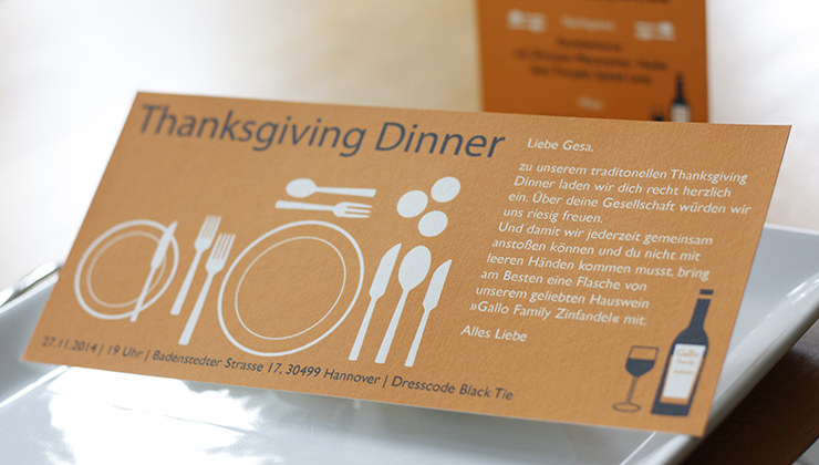 Einladungskarte Thanksgiving